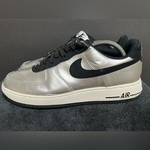 Nike Mens Air Force 1 488298-054 Silver Black Raiders Shoes Sneakers Size 10